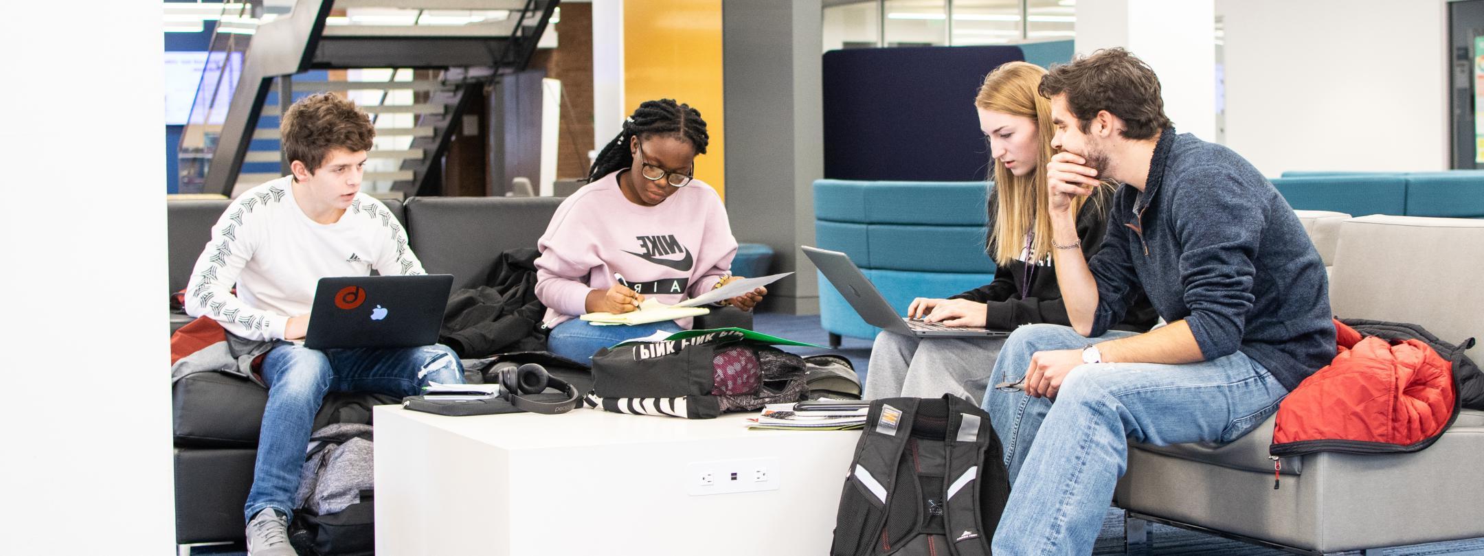 Students studying together.